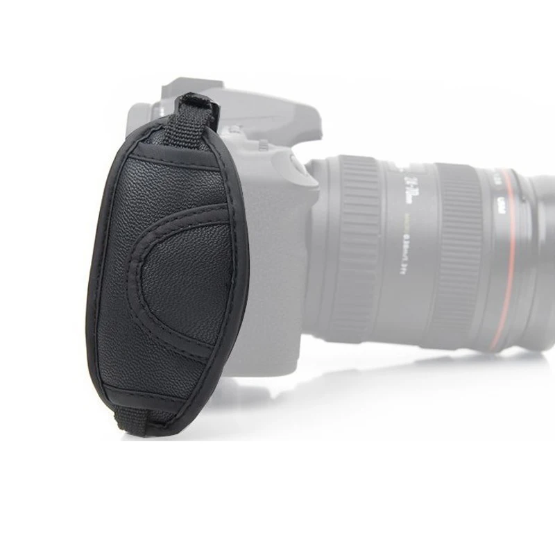 Ремешок на запястье для камеры черный кожаный мягкий ручной захват Canon Nikon Sony DSLR |