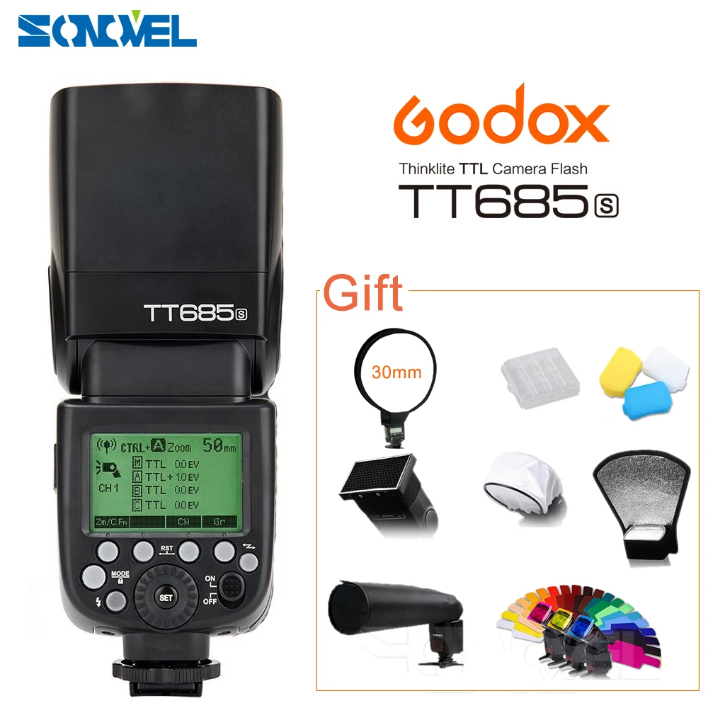 TT685S Godox TTL HSS GN60 Speedlite Flash for Sony A7 II A7R A7S A7RII A7SII A6300 A6500 A6100 A6000 NEX-7 NEX-6 NEX-5R NEX-5T |
