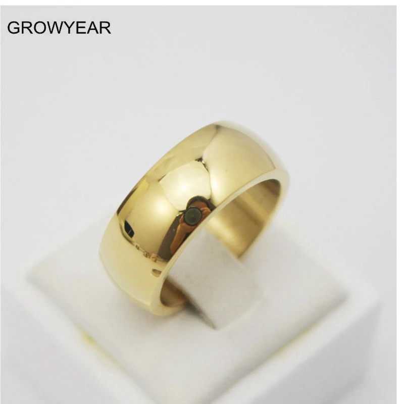 Обручальное кольцо унисекс из нержавеющей стали золотистого цвета размеры 7 8 9 10