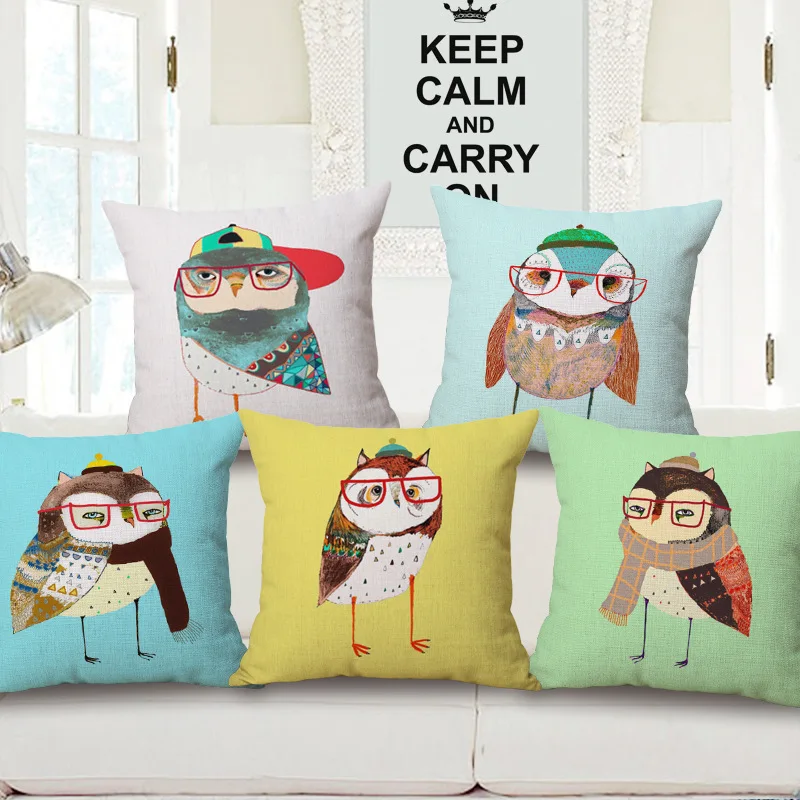 Сова узор хлопок наволочка Новый диванные подушки|cotton pillow covers|cover cushionpillow cushion covers