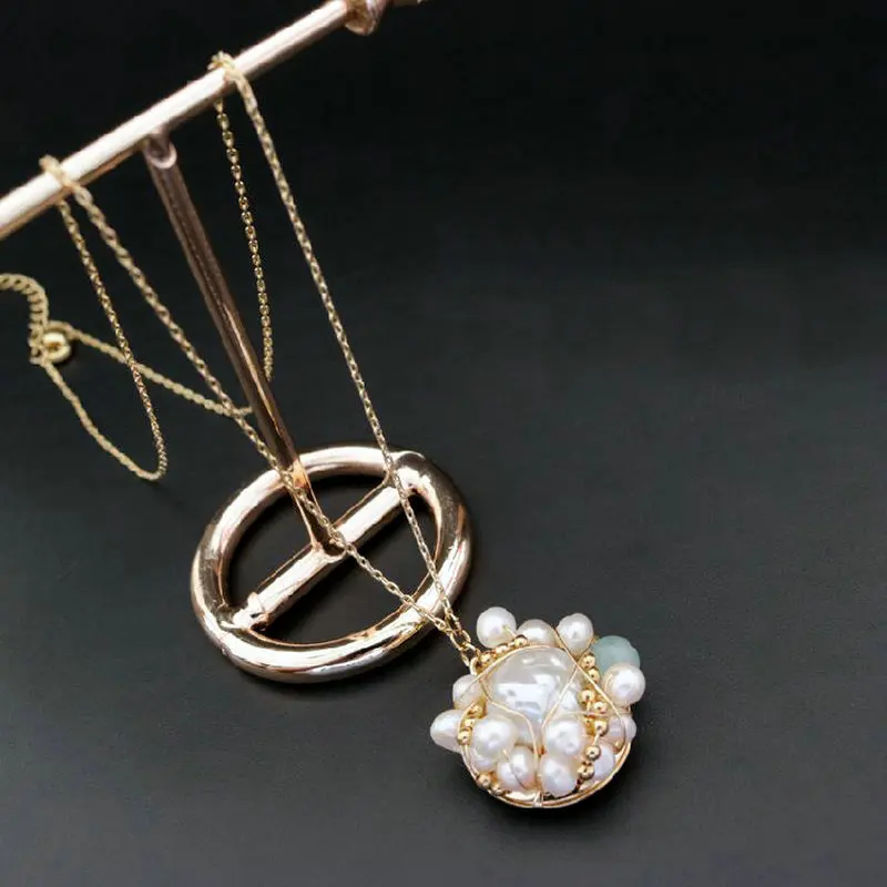 SINZRY handmade baroque freshwater pearl round vintage chokers pendant necklaces for female | Украшения и аксессуары