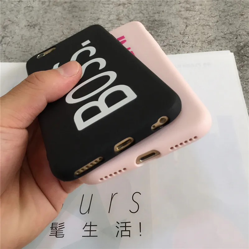 GABOOM телефон чехол для iphone 5S SE 6 S 7 8 плюс письма королева и BOSS пары X тонкий мягкий