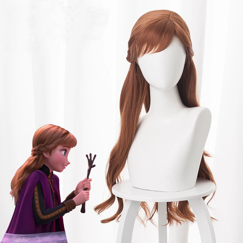 Froze Snow Queen Anna Cosplay Wig Anna Cosplay Hair Headwear Halloween Cosplay Costume Accessories