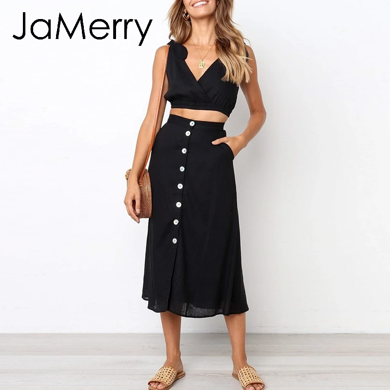 JaMerry винтажный сексуальный комплект из двух частей женское платье Элегантное