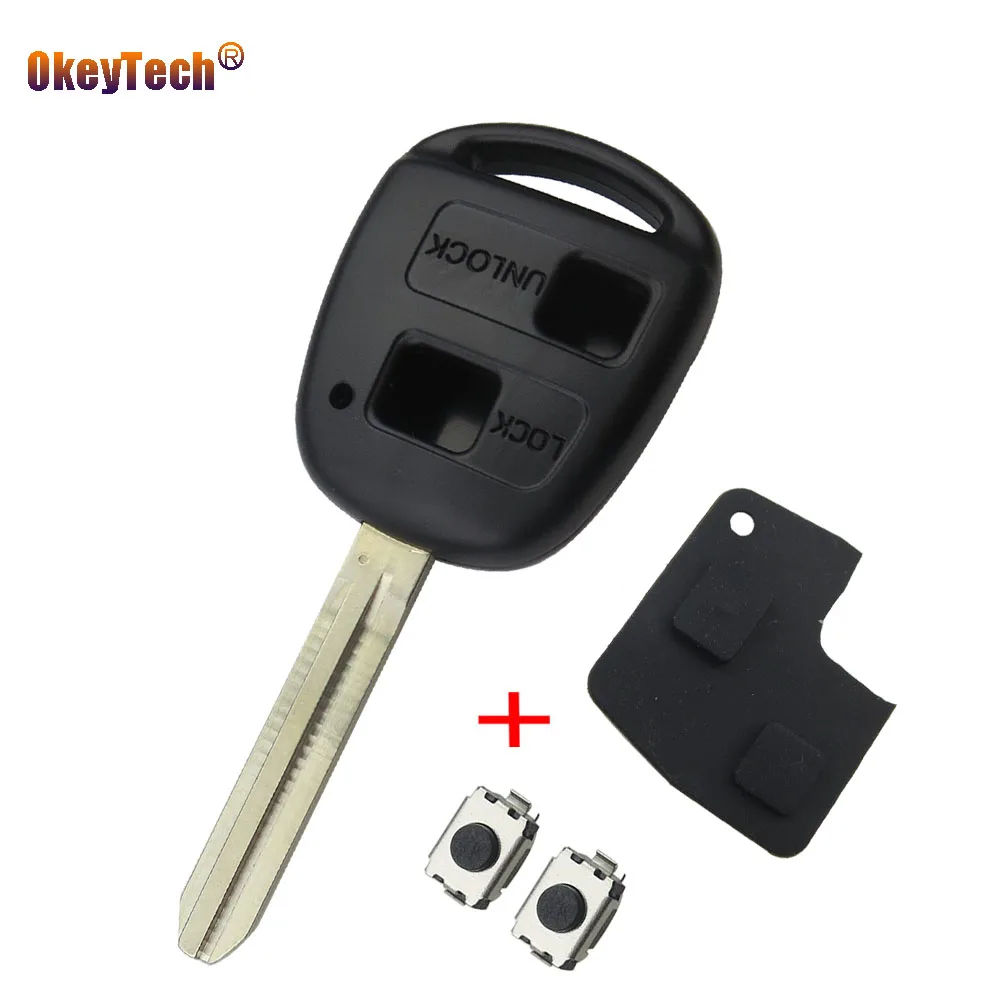 OkeyTech 2 кнопочный дистанционный брелок для ключей чехол TOY43 Toyota Camry Rav4 Avensis Yaris Auris