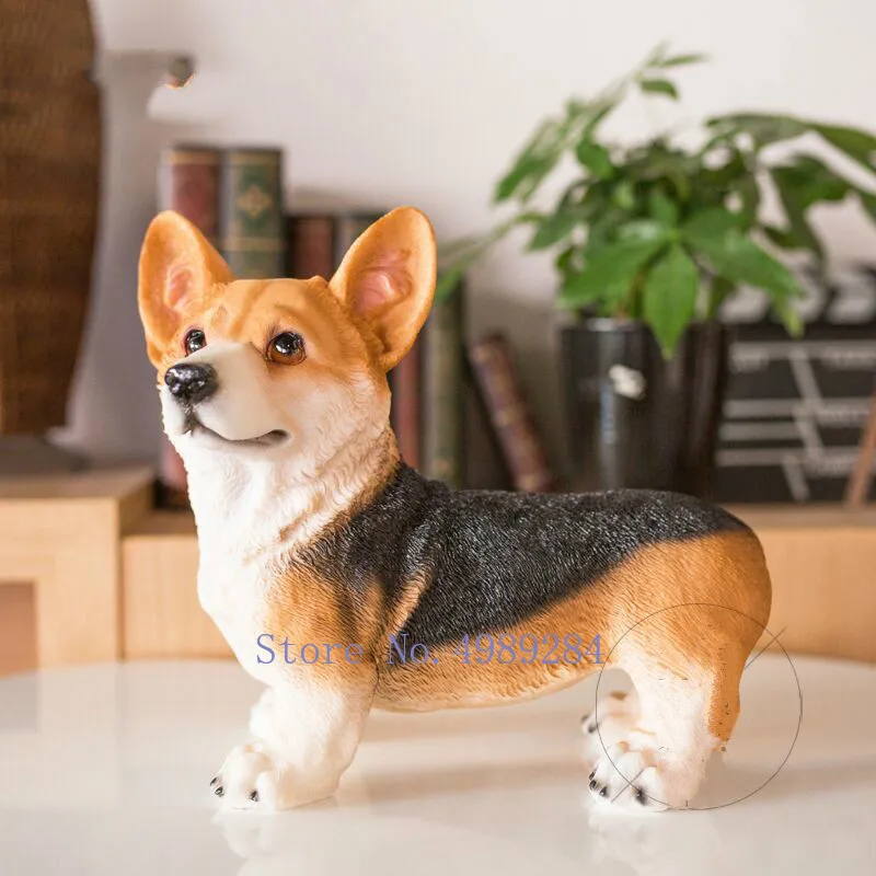 Garden courtyard Decorative ornaments Resin Simulated animal dog Corgi lovely Modern home decoration Display crafts artificial | Дом и сад