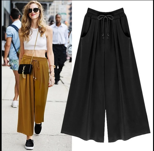 Женские широкие брюки до щиколотки большие размеры женские шаровары Mori Pantalon XXXL 6XL