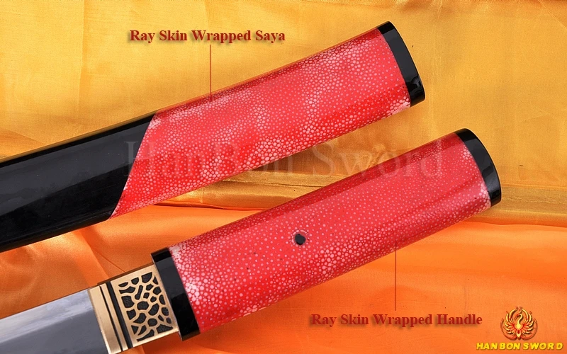 Японский самурайский меч T10 стальной закаленный хазуя полированный Танто Полный