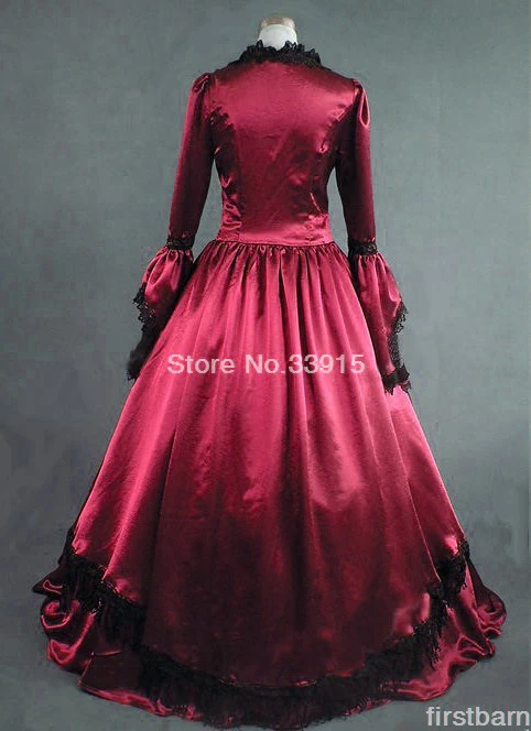 Темно-красное модное кружевное платье с расклешенными рукавами бальное в