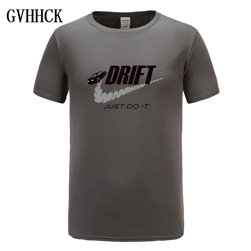 Повседневное Футболка Мужчины автомобиль drift just do it печати топы смешно с коротким