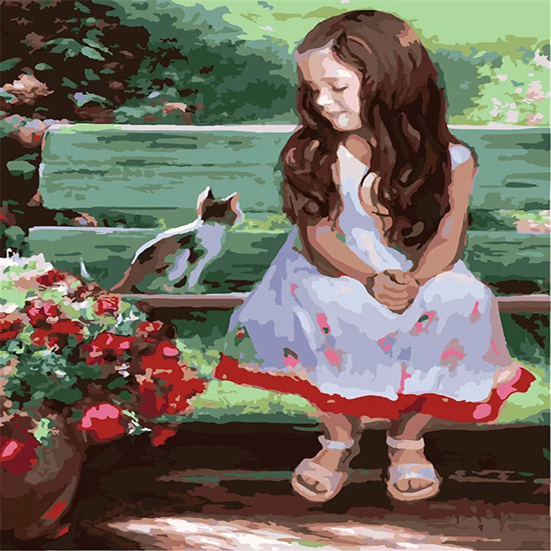 Angel girl DIY ручная роспись цифровая печать масляной картины живопись по номерам