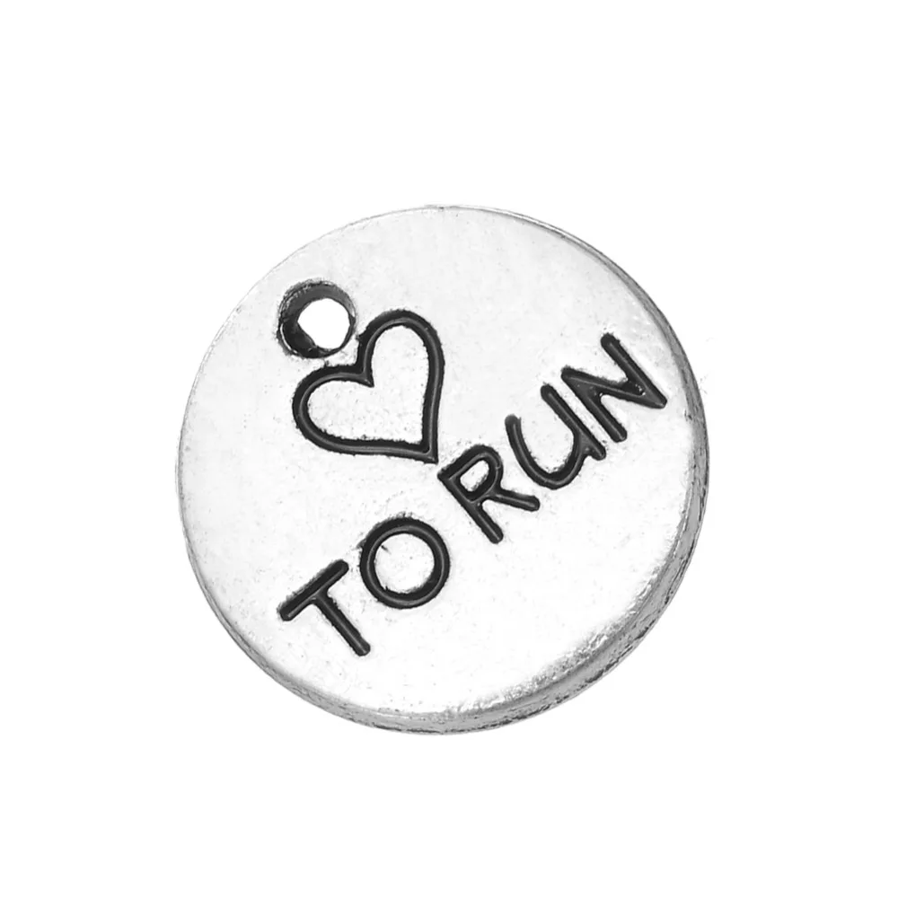 

Double-sided "Love to run" Zinc Alloy 50pcs per Pkg jewellery findings charms
