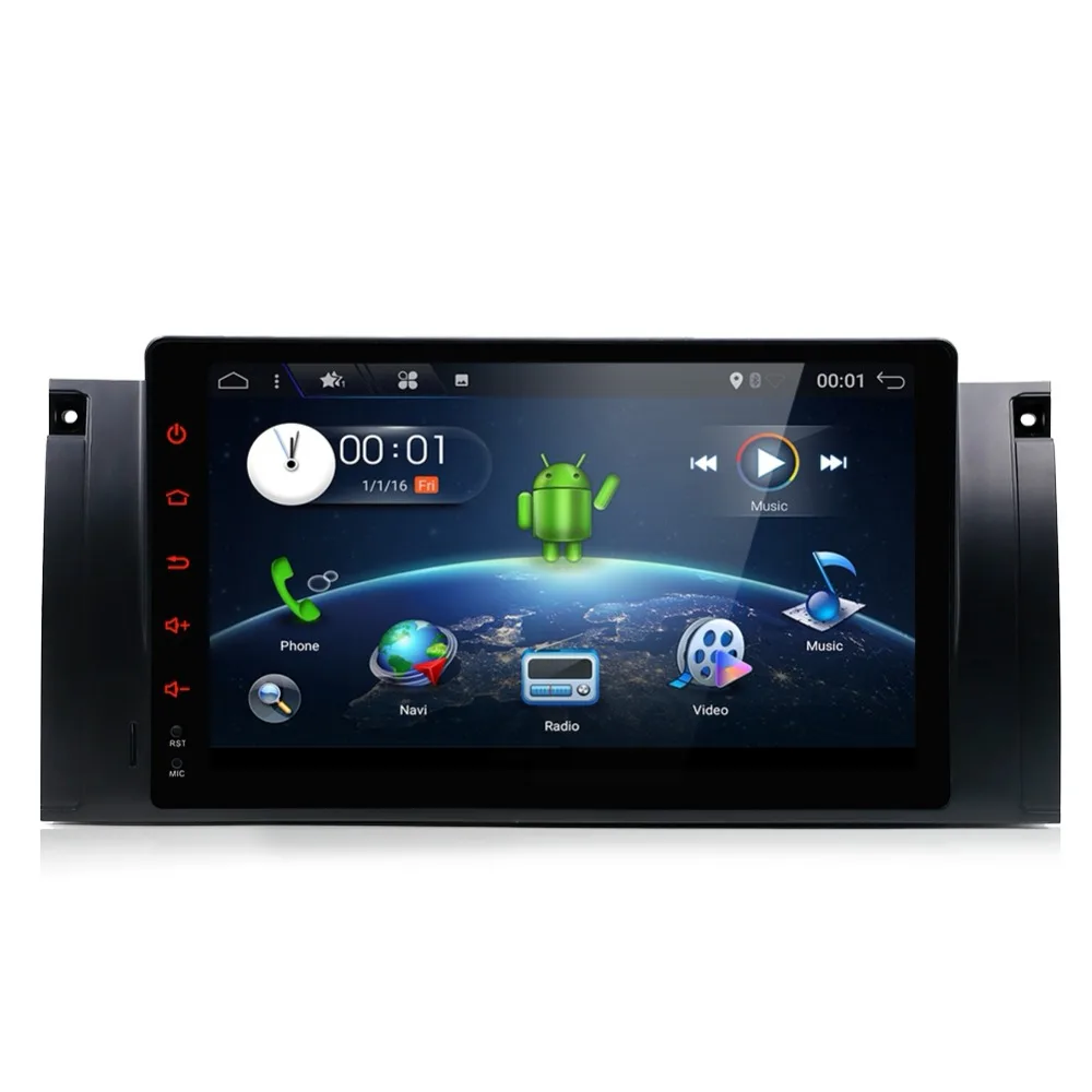 9 дюймов 1 din Android 8 Автомобильный мультимедийный Радио стерео для BMW E39 E53 X5 1024x600 HD