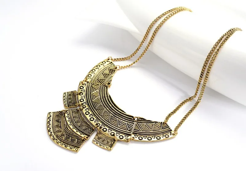 Этническое ожерелье 2020 модное этническое колье винтажное с двойной цепочкой для