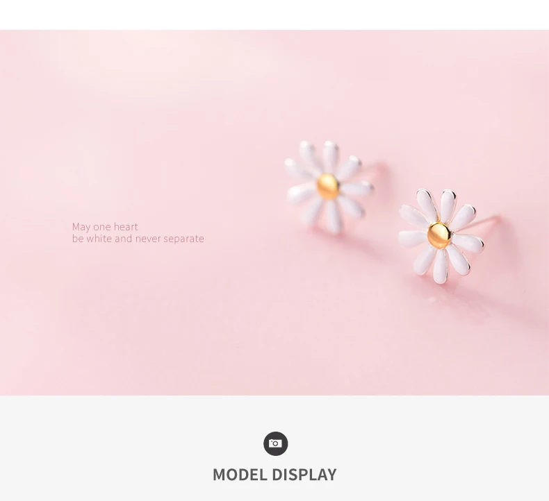 Modian Elegant Flower Daisy Jewelry For Women Fashion 925 Sterling Silver Enamel Simple Stud Earrings Female Anniversary Gift