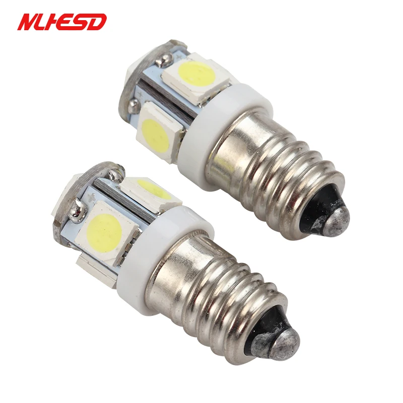 100 шт 6V E10 5050 светодиодный AC/DC 12V 5SMD 5 чистый белый теплый холодный красные синие