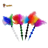 honeypuff rainbow feathers dabbler 5 6inch wax dab tool colorful thick pyrex dabber tool quartz banger nails dab rigs water pipe