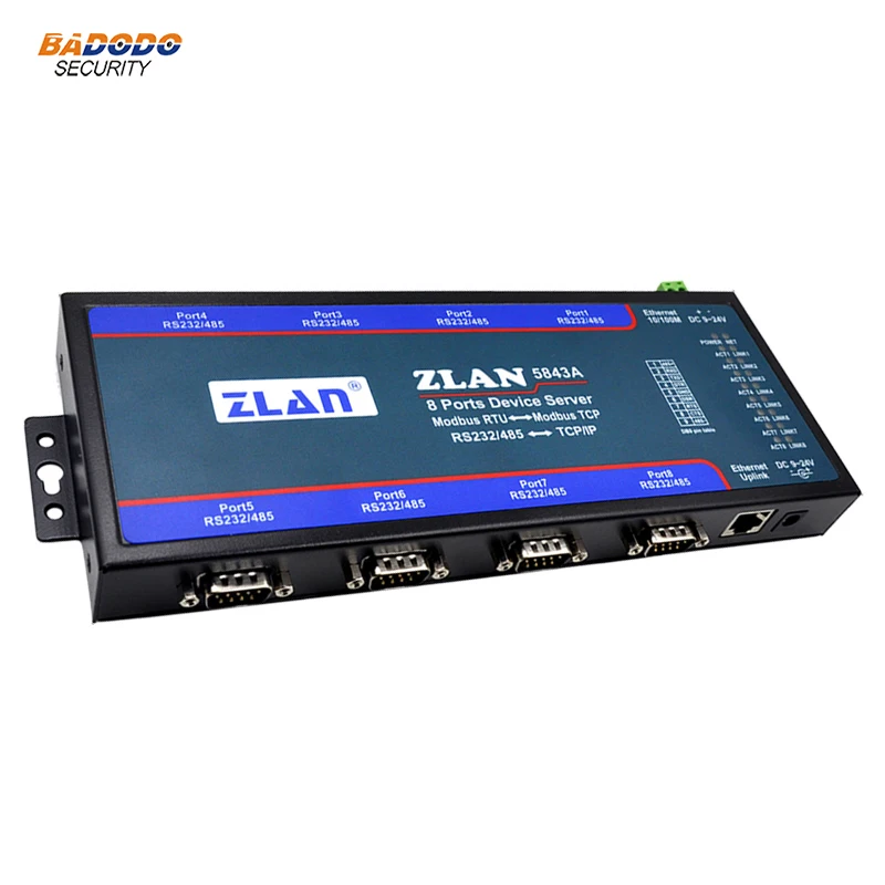 Конвертер ZLAN5843A RS232 RS485 в Ethernet с 8 портами промышленные последовательные