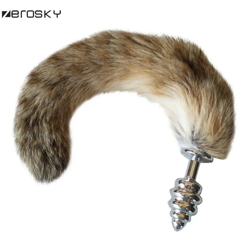 Zerosky Анальная пробка лисий хвост интимные игрушки для женщин Косплей из