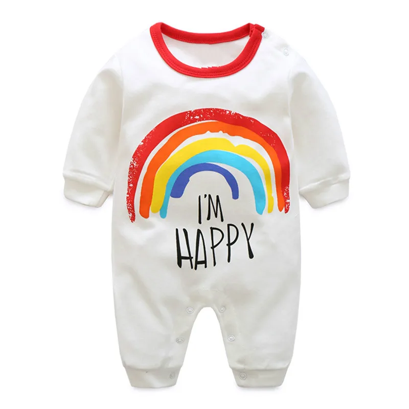 2019 модный Радужный Детский комбинезон с длинными рукавами одежда для маленьких