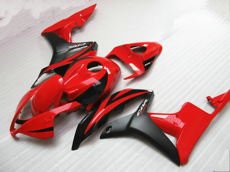 Горячая Распродажа набор обтекателей для Honda CBR600RR 07 08 красный черный 2007 2008 BY27|fairing