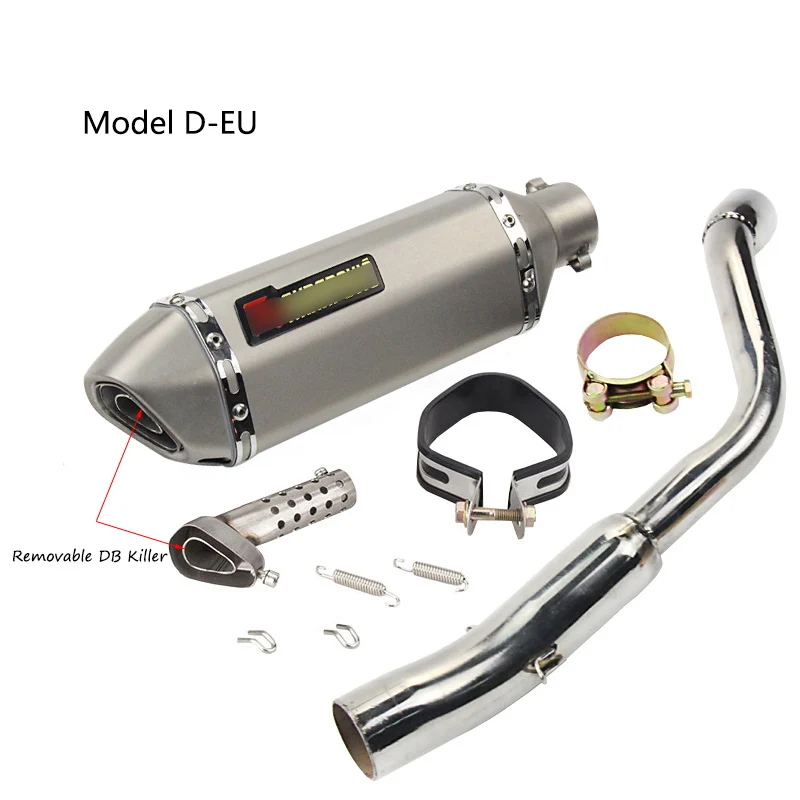 D-EU Для Honda CB600F Hornet 600 выхлопная труба мотоцикла ЕС США издание Mid Link труба скольжения на 370 мм задний глушитель съемный дБ убийца - Цвет: D-EU