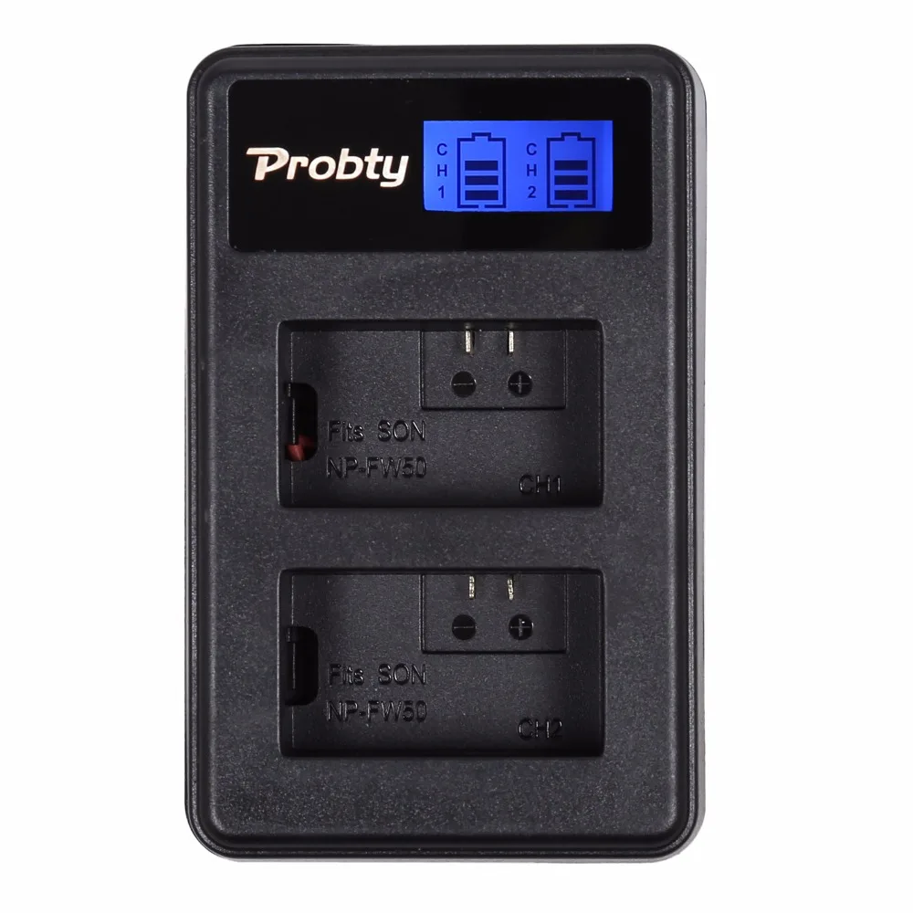 

Probty NP-FW50 NP FW50 NPFW50 LCD Dual Charger for Sony Alpha a6000 a6300 NEX-7 SLT-A37 DSC-RX10 DSC-RX10 7SM2 ILCE-7R 7S QX1