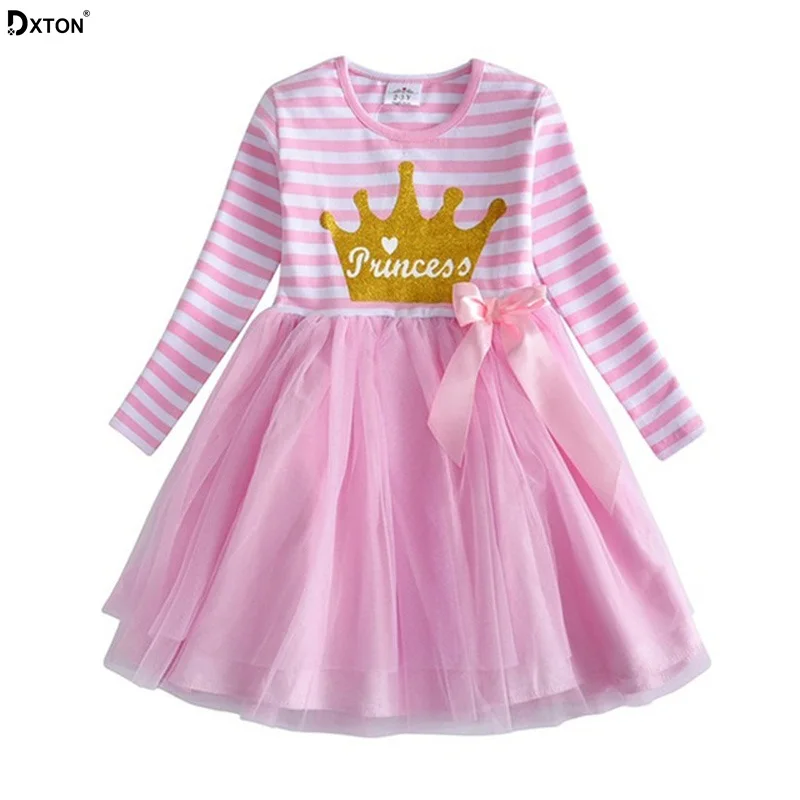 Детское платье с длинным рукавом Dxton зимнее для девочек вечеринок единорогом