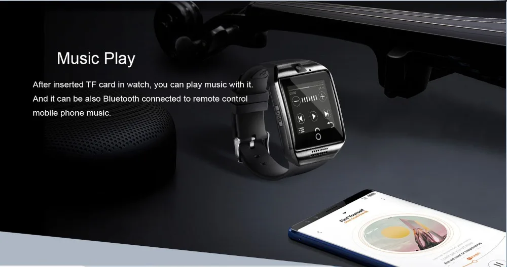 Модные Bluetooth Смарт-часы Q18 с камерой Facebook Whatsapp Twitter Синхронизация SMS Smartwatch поддержка sim-карты TF для IOS Android