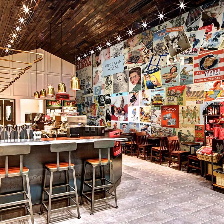 

Custom 3d mural Europe United States retro movie star posters large mural living room restaurant bar coffee shop wallpaper mural