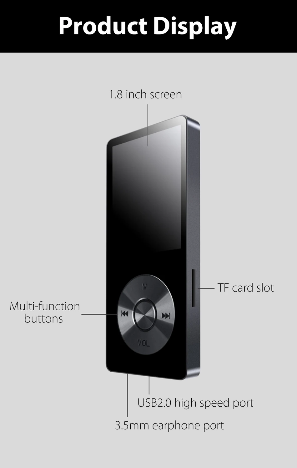 BENJIE K9 воспроизводительный Mp3 8G Портативный 1,8 дюймовый металлический MP3 музыкальный плеер с повязкой на руку, FM радио, запись, электронная книга, наушники TF