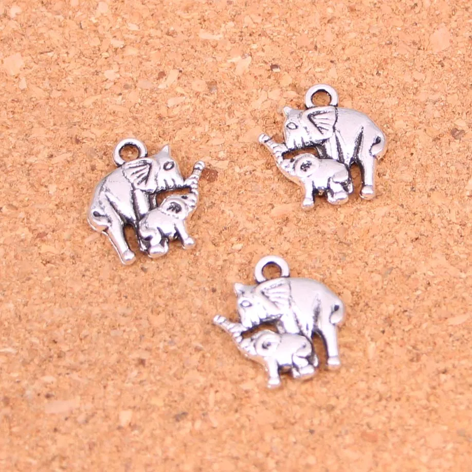 95 шт античные посеребренные амулеты для мамы и ребенка с изображением слона Diy