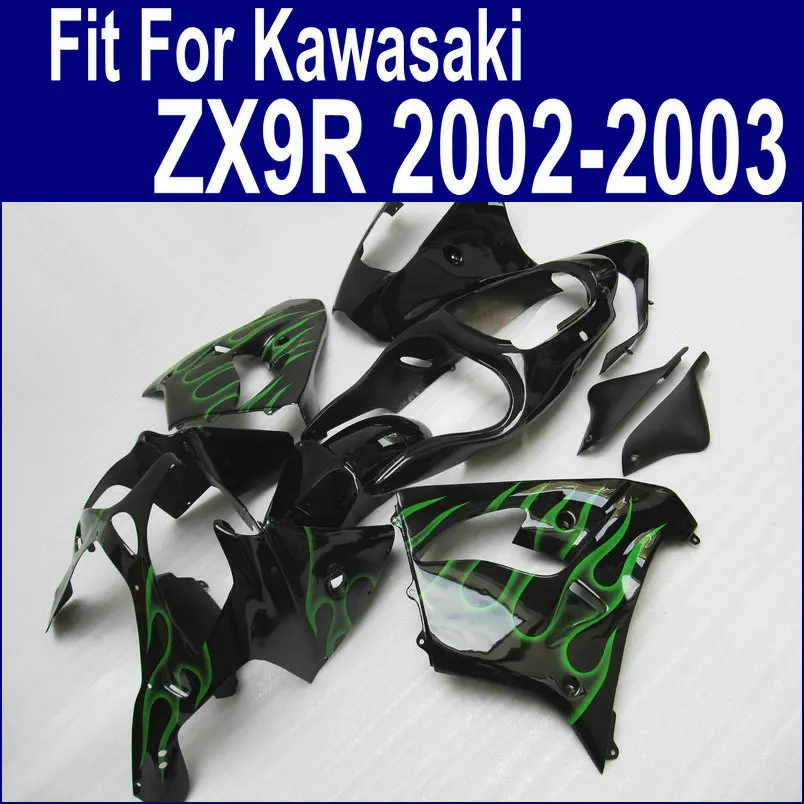 Поп! Обтекатели ZX9R 2002 2003 02 03 комплект обтекателей для Kawasaki Ninja -черное | Полные комплекты обтекателей -32896340536