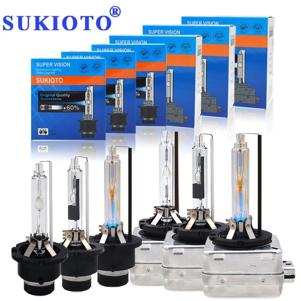 SUKIOTO 35 Вт HID лампы D1S D1R D2S D2R D3S D3R D4S D4R ксеноновая HID-лампа, Глобальное освещение 3000K 4300K 5000K 6000K 8000K Автомобильные светодиодные фары