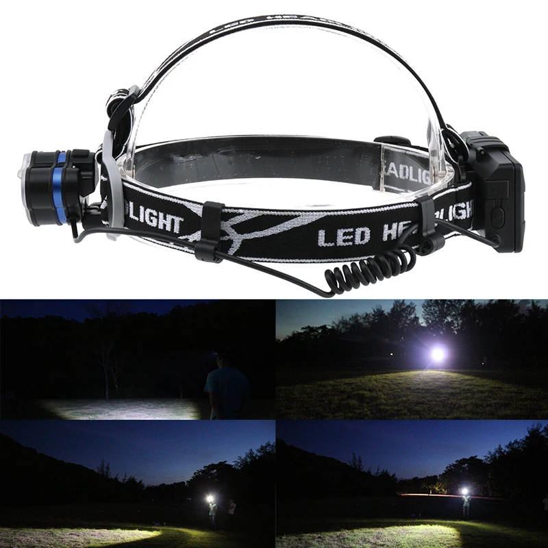Boruit 1 * T6 + 2 XPE COB 5 LED MICRO USB налобный фонарь Головной лампа для верховой езды