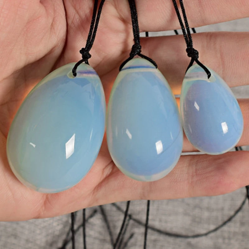 3 Pc Opalite Yoni Egg Pelvic Exercise Jade Eggs Vaginal Muscle Tightening Drilled Vagina Firming Massage Stone Ball | Красота и