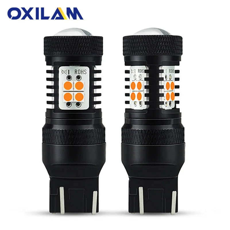 2 шт. T20 W21/5 Вт W21W WY21W 7440 7443 светодиодный светильник лампа 3030 SMD с проектором для