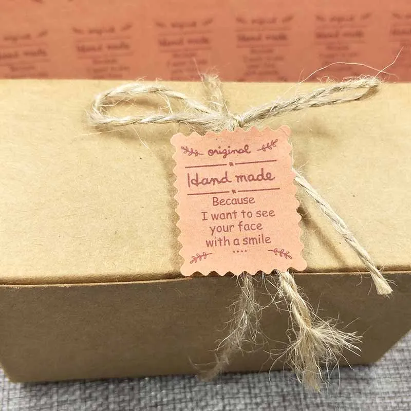 Самоклеящаяся наклейка для этикеток ручная работа красная с сердечком печать