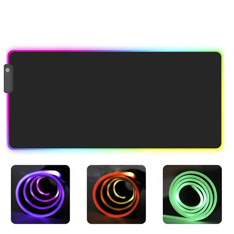 

Новый игровой коврик для мыши RGB, светящийся светодиодный цветной светящийся коврик для ПК, ноутбука, настольного компьютера