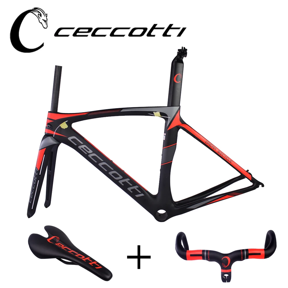 C09 1 красный цвет CECCOTTI углеродный дорожный велосипед рама t1000 UD углеродное седло