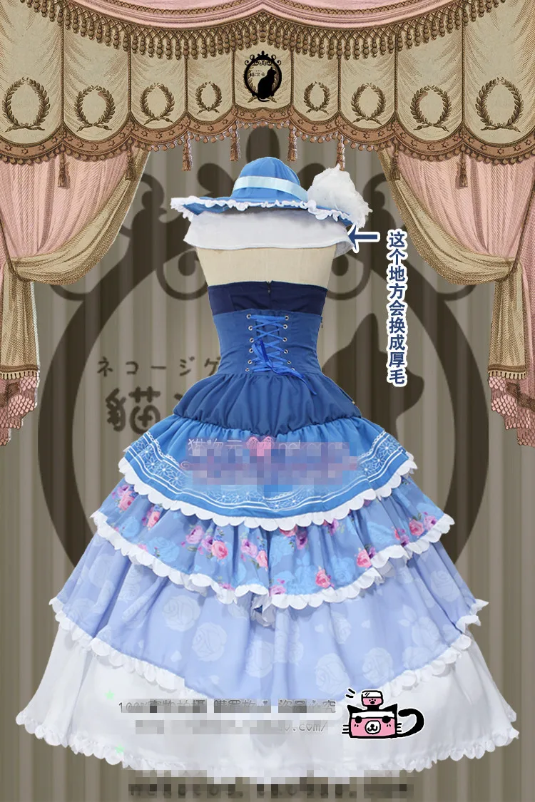 LoveLive! Бальное платье Пробуждение Уми Маки Nozomi Kotori Nico Hanayo Honoka Eli Косплей Костюм корт платье шляпа на Хеллоуин+ платье