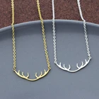 10 шт., минималистичное ожерелье с головой оленя, Золотистое Ожерелье с рогами животных для женщин и мужчин, модные ювелирные изделия, подарки на день рождения для детей, чокеры