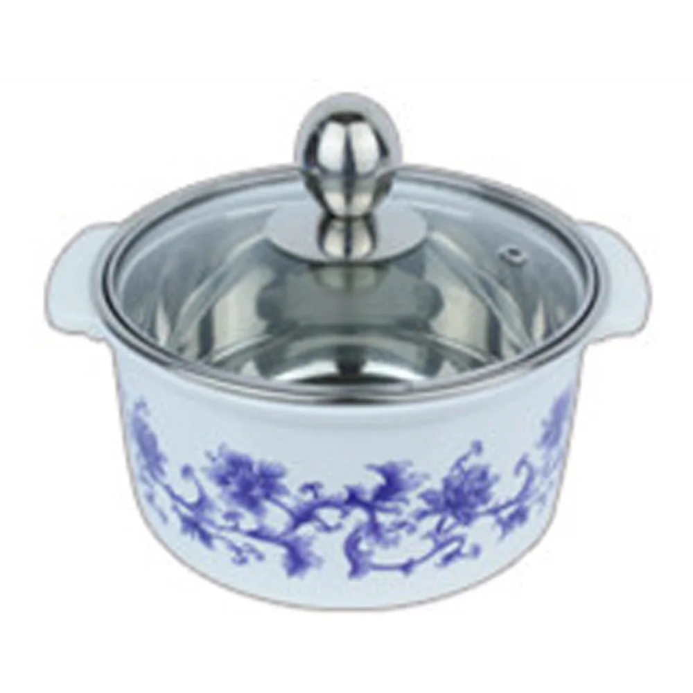 White with flower BETOHE бытовой мини-горячий горшок, многофункциональная плита, кастрюля для общежития, кастрюля для лапши, горшок для одного человека, чашка из нержавеющей стали - Цвет: White with flower