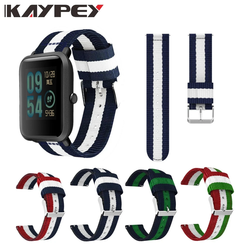 Нейлон холст ремешок для Xiaomi huami Amazfit Bip бит темп Lite Молодежные часы группа Garmin Vivoactive 3 645 браслет
