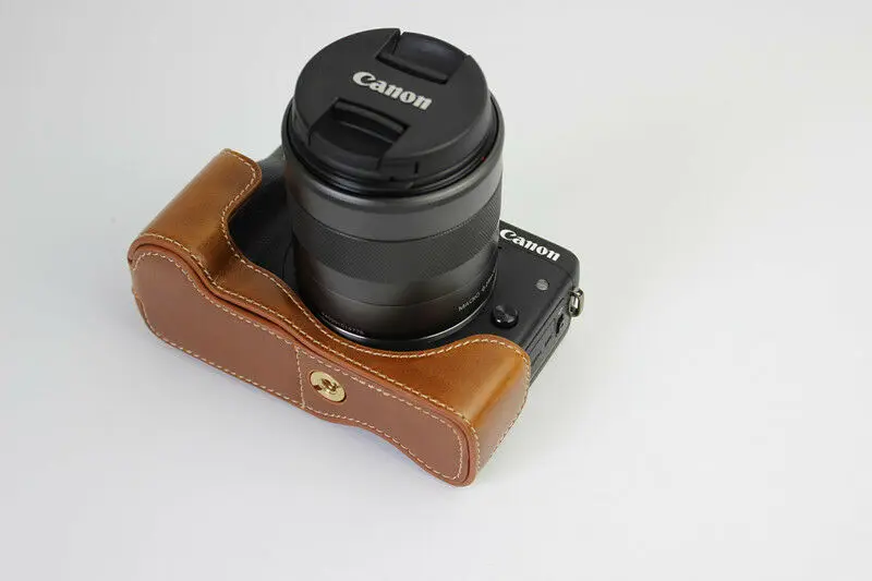 Половина ПУ кожаный чехол сумка ручка Крышка Buttom для Canon EOS M6 камера EOSM6 |