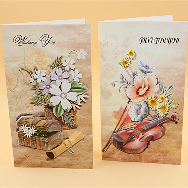 (24 шт./лот) leiso бренд Многоцелевой Набор открыток красивый цветок ручной работы