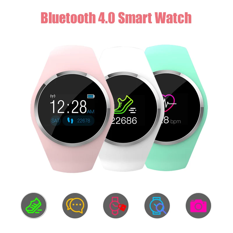 Q1 Smart band Bluetooth 4.0 Waterproof Watch Color Touch Screen Fashion Round Passometer Monitor Heart Rate Clock | Электроника