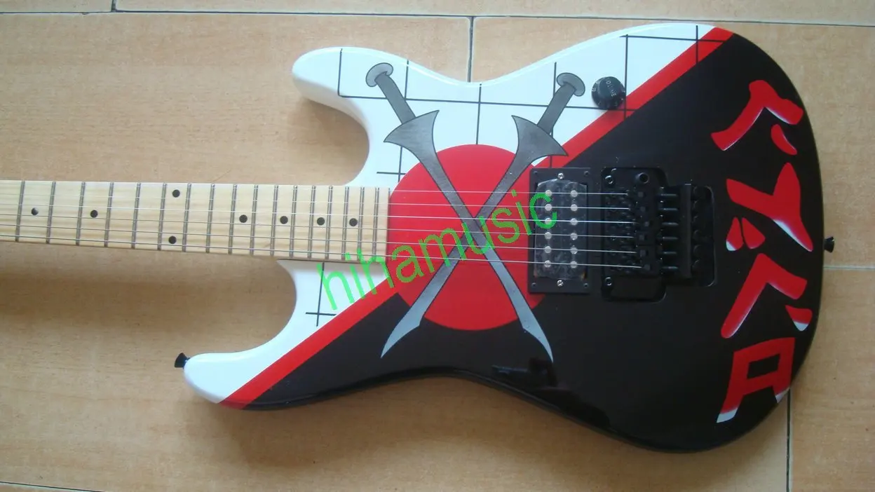 Бесплатная доставка Новый EVH Ван Хален гитары Charvel Guthrie Govn ножи живопись тремоло