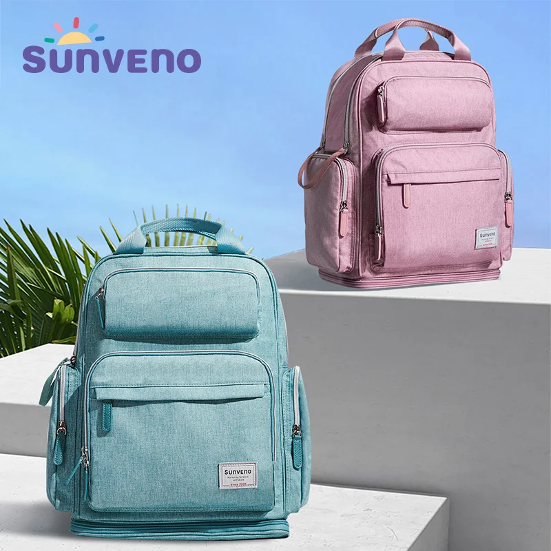 SUNVENO сумка для подгузников, рюкзак для беременных, сумка для ребенка, рюкзак для мамы, стильная коляска, детские пеленки, сумки для мам