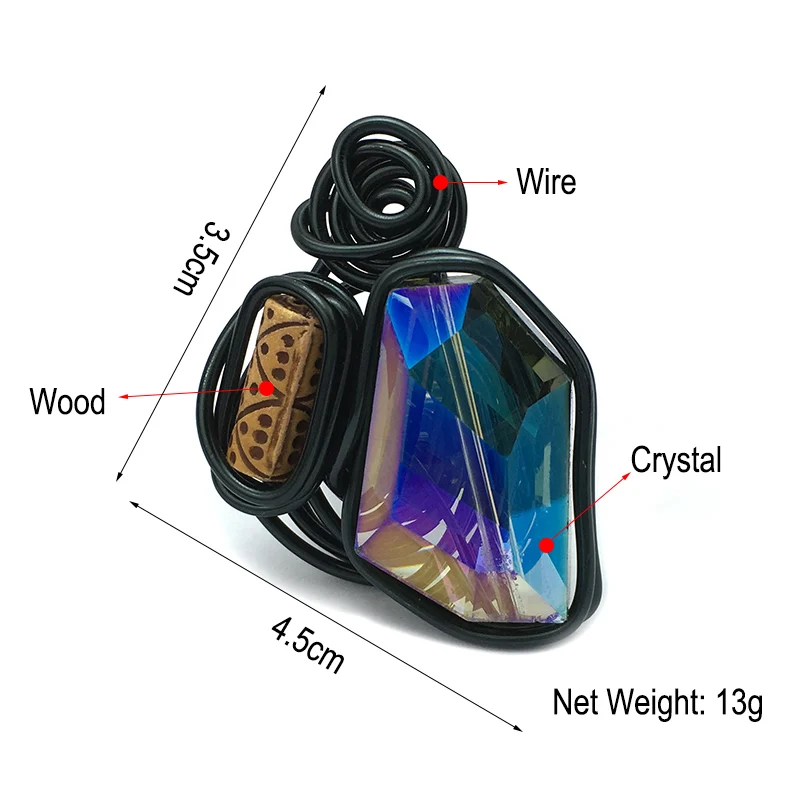 Уникальные плетеные большие кольца ручной работы с кристаллами для женщин